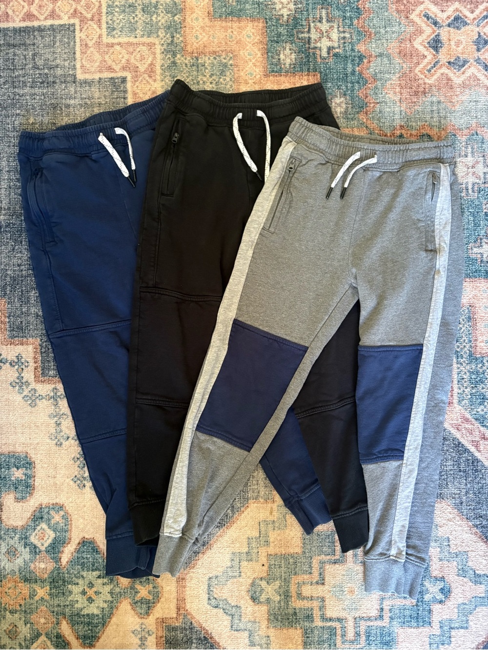 Hanna Andersson Boys Joggers Lot 3 Size 8 130 Double Knee Sweatpants